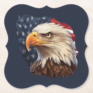 Amerikaanse Vlag Steenarend Kartonnen Onderzetters