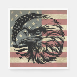 Amerikaanse Vlag Stekelarend Patriottisch  Servet