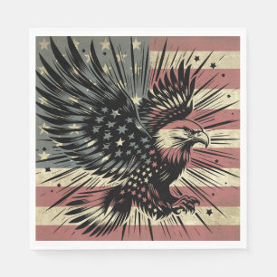 Amerikaanse Vlag Stekelarend Patriottisch  Servet