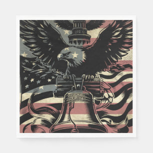 Amerikaanse Vlag Stekelarend Patriottisch Servet