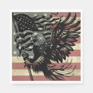 Amerikaanse Vlag Stekelarend Patriottisch Servet