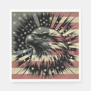 Amerikaanse Vlag Stekelarend Patriottisch  Servet