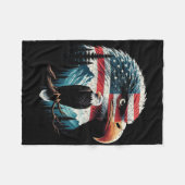 Amerikaanse Vlag Stekelarend voor 4 Juli Rood Wit Fleece Deken (Voorkant (Horizontaal))