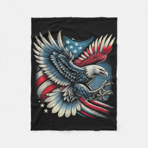Amerikaanse Vlag Stekelstaart Amerikaanse Arend 4 Fleece Deken