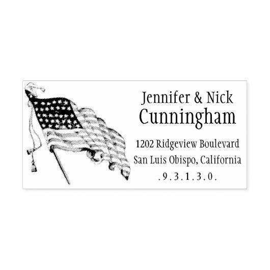  Amerikaanse vlag Stempel van terugzendadres (Afrduk)