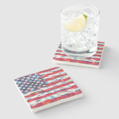 Amerikaanse vlag stenen onderzetter (Zijkant)