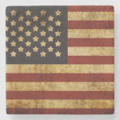 Amerikaanse vlag Stenen Onderzetter (Voorkant)