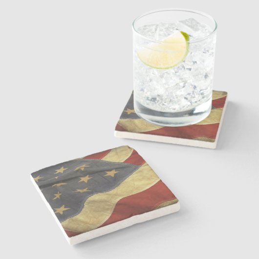 Amerikaanse vlag stenen onderzetter (Zijkant)