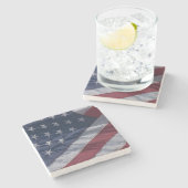 Amerikaanse vlag. stenen onderzetter (Zijkant)