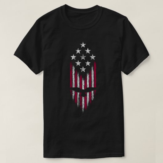 Amerikaanse vlag sterren en adelaar t-shirt (Design voorkant)