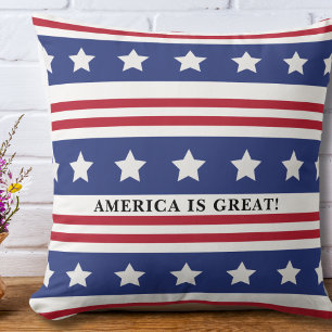 Amerikaanse vlag sterren en strepen Amerika is gew Kussen