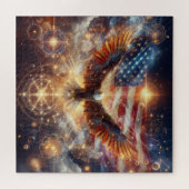 Amerikaanse vlag - Sterren en strepen - Bald Eagle Legpuzzel (Horizontaal)