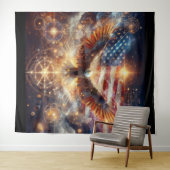 Amerikaanse vlag - Sterren en strepen - Bald Eagle Wandkleed (In Situ (horizontaal))