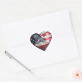 Amerikaanse vlag, sterren en strepen hart Sticker (Envelop)