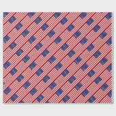 Amerikaanse Vlag - Sterren en Strepen - Oude Cadeaupapier (Vlak)