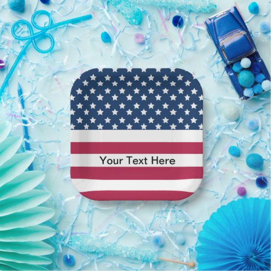 Amerikaanse vlag sterren en strepen papieren bordje (Feest)