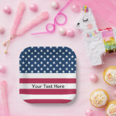 Amerikaanse vlag sterren en strepen papieren bordje (Feest)