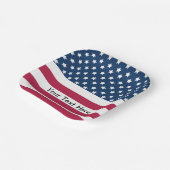 Amerikaanse vlag sterren en strepen papieren bordje (Gebogen)