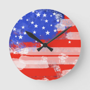 Amerikaanse vlag / sterren en strepen ronde klok