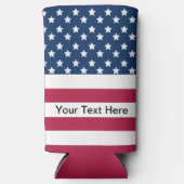 Amerikaanse vlag sterren en strepen seltzer blikjeskoeler (Voorkant)