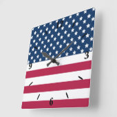 Amerikaanse vlag sterren en strepen vierkante klok (Hoek)