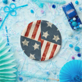 Amerikaanse vlag: sterren en stripes papieren bordje (Feest)