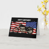 Amerikaanse vlag, sterren en strips, motorfiets, m kaart (Gele Bloem)