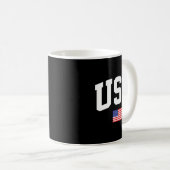 Amerikaanse Vlag Sterren Es 4e Juli Patriottische Koffiemok (Voorkant rechts)