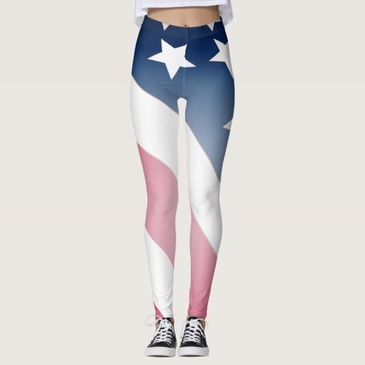 Amerikaanse vlag, sterren op blauwe, rode en witte leggings (Voorkant)