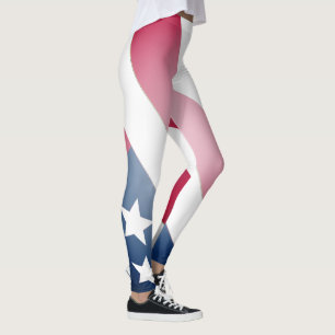 Amerikaanse vlag sterren op blauwe, rode en witte  leggings
