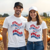 Amerikaanse vlag sterren strepen en gelijke rechte t-shirt
