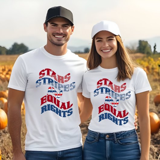 Amerikaanse vlag sterren strepen en gelijke rechte t-shirt
