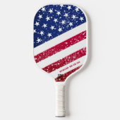 Amerikaanse vlag sterren & strepen gepersonaliseer pickleball paddle (Voorkant)