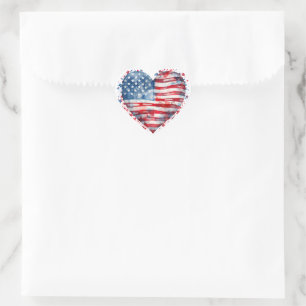 Amerikaanse vlag sterren strepen hart patriottisch sticker