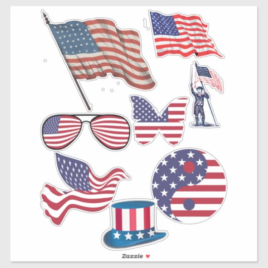 Amerikaanse vlag sterren strepen patriottische kun sticker (Vel)