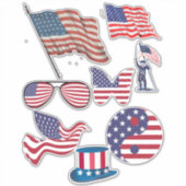 Amerikaanse vlag sterren strepen patriottische kun sticker (Voorkant)