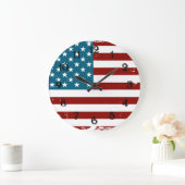 Amerikaanse vlag sterren strepen rood wit blauw grote klok (Huis)