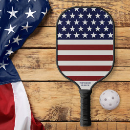 Amerikaanse vlag sterren, strepje je eigen tekst pickleball paddle