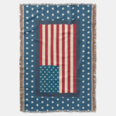 Amerikaanse vlag sterren werpdeken  deken (Voorkant Verticaal)