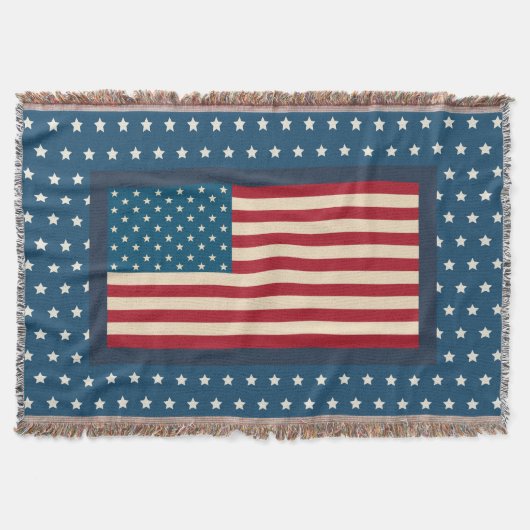 Amerikaanse vlag sterren werpdeken  deken (Voorkant)