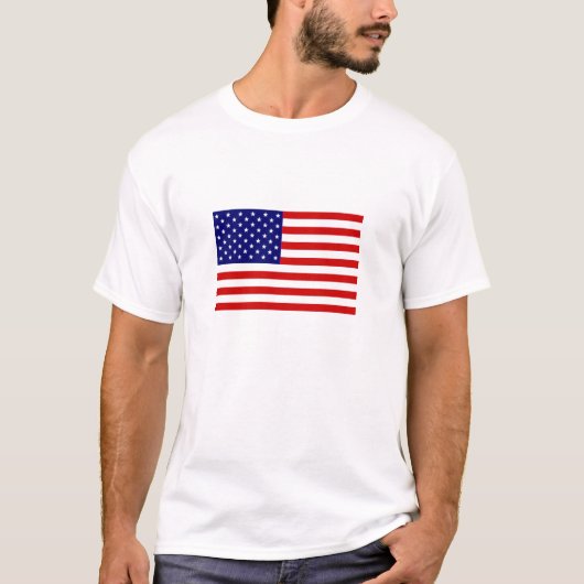 Amerikaanse vlag, stervormige banner t-shirt (Voorkant)