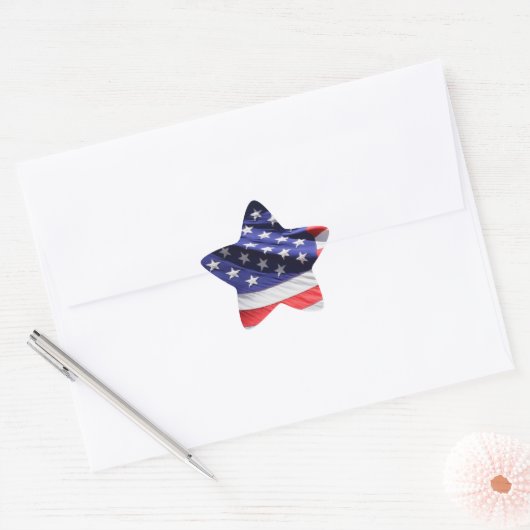 Amerikaanse vlag stervormige sticker (Envelop)