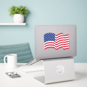 Amerikaanse vlag Sticker (Laptop op bureau)