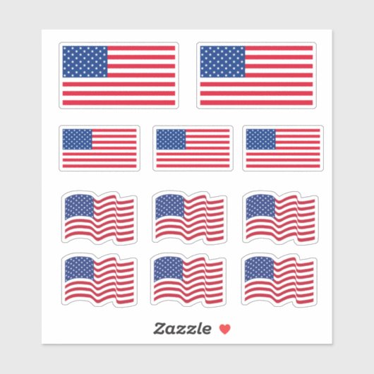 Amerikaanse Vlag Stickers  (Vel)