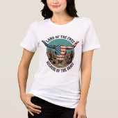 Amerikaanse Vlag Stier Schedel Woestijn Trots Tri-Blend Shirt (Voorkant)