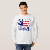 Amerikaanse vlag Stijlvolle Mode lange hoes T T-shirt (Voorkant volledig)