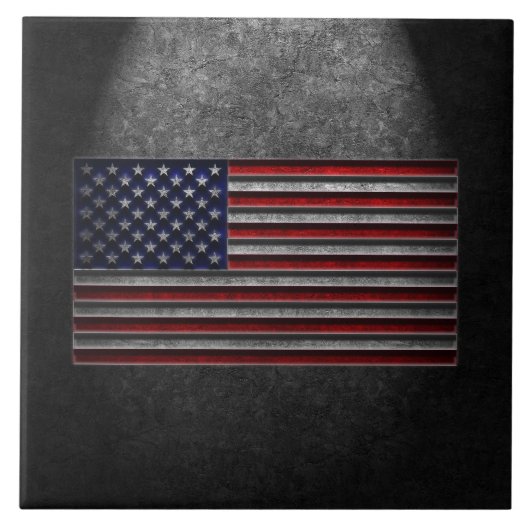 Amerikaanse vlag Stone Texture Tiles Tegeltje (Voorkant)