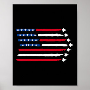 Amerikaanse vlag straaljagers Patriottische VS 4e  Poster