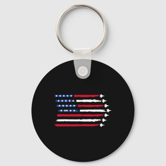 Amerikaanse vlag straaljagers Patriottische VS 4e Sleutelhanger (Voorkant)