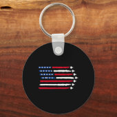 Amerikaanse vlag straaljagers Patriottische VS 4e Sleutelhanger (Voorkant)